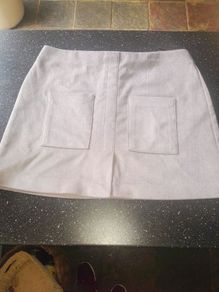 River Island Grey Fake Suede Skirt