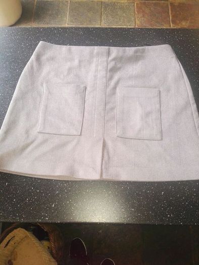 River Island Grey Fake Suede Skirt