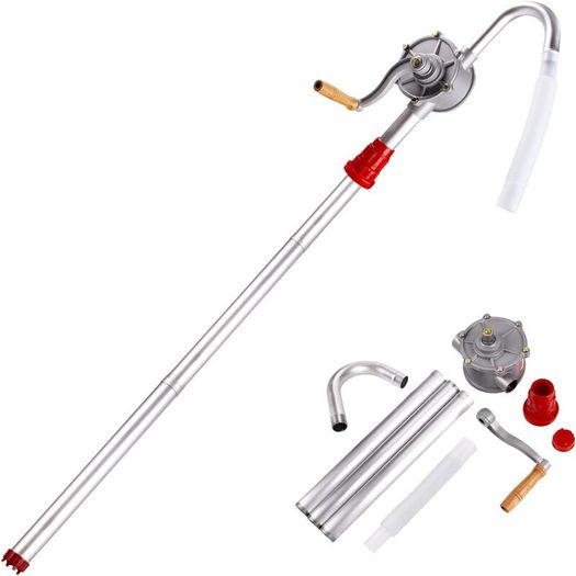 Oil Barrel Pump,Aluminum Alloy Rotary Hand Crank Oil Barrel Drum Pump for Petrol Diesel Fuel Garage Hand Drum Barrel Pump Tool