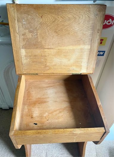Antique Oak Childs School Desk with Lift-Top Storage