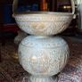 Large engraved brass Indian ritual vessel Image 3