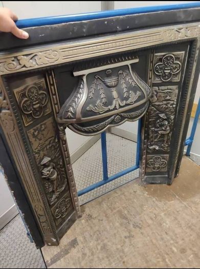 Edwardian cast iron fireplace insert