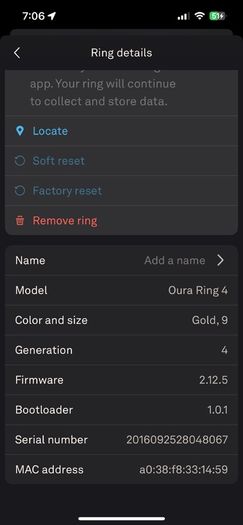 Oura Ring Gen 4 Gold Size 9