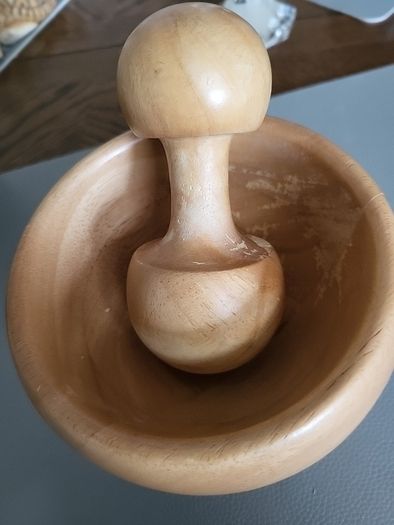 Pestle and mortar wooden