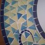 Vibrant Mosaic Glass Wall Mirror  Blue & Green Gecko / Lizard Design Image 3