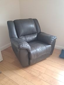 Brown leather recliner