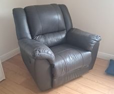 Brown leather recliner