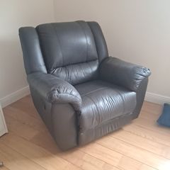 Brown leather recliner