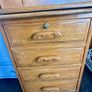 Solid Oak Roll-Top Writing Bureau Desk & Matching Captain's Chair Image 8
