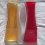 Chandelier. / Coloured glass shade.  red,white & orange Image 5