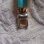 Bracelet & Clip on Brooch Set, Silver, Gold & Vibrant Teal in Colour Image 9