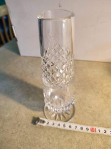 Footed Crystal Vase and a Bud Vase. Irish Tyrone Crystal Glass in good condition . No. 39