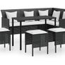 5 Piece L-shaped Couch Sofa Set with Cushions Poly Rattan Grey (FREE POSTAGE) Image 3