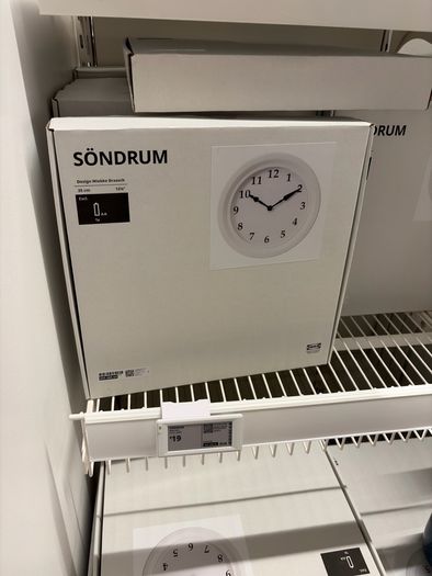 Ikea Clock Sondrum In White