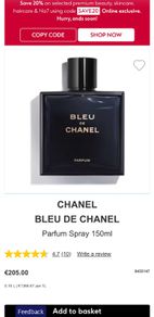 BLEU de CHANEL 150ml pure parfum