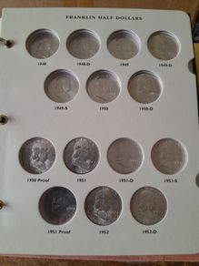 Franklin Silver Half Dollar Part Set In Album