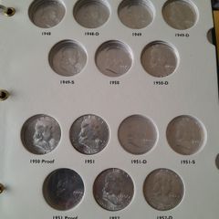 Franklin Silver Half Dollar Part Set In Album
