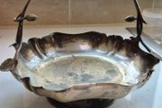 Antique Hallmarked Silver Plated Bride's Basket bowl