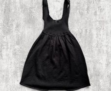 For Love & Lemons Black Ribbed Knit Babydoll Mini Dress Ruffle Strap Coquette Xxs