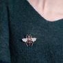 Honey Bee Pearl Crystal Brooch Pin Image 7