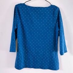 MARKS & SPENCER Ladies Blue Sleeved Polka Dot Top