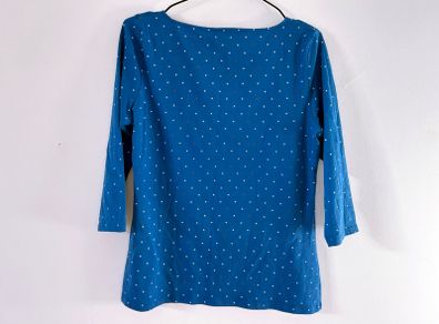 MARKS & SPENCER Ladies Blue Sleeved Polka Dot Top