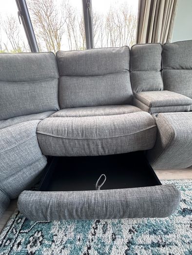 (Open to offers)  Mila Corner Sofa with Console | Power Recliner | Medium | Grey