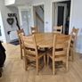 5ft Round Solid Oak Dining Table & 6 Solid Chairs Image 3