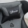Gaming chair, height-adjustable & swivel, faux leather upholstery, flip-up armrests, Black+Gray Image 3