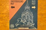 Vintage 1960's London Underground &amp; Bus Map