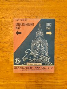 Vintage 1960's London Underground & Bus Map