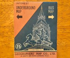 Vintage 1960's London Underground & Bus Map
