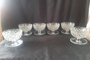 Diamond pattern glass desert/sundae dishes