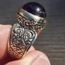 Vintage 9ct Yellow Gold Cabochon Amethyst Solitaire Ring Image 7