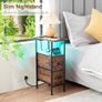 Slim Bedside Table Set of 2 with Charging Station Image 7