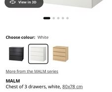ikea malm white drawers brand new x 2