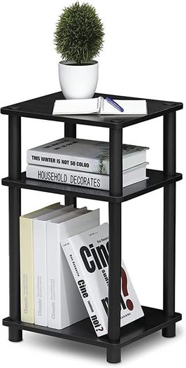 3-Tier Turn-N-Tube End Table, Side Table, Nightstand, Americano/Black (FREE POSTAGE)