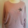 Carla Giannini Angora Wool Jumper Salmon Dusky Pink Heart Star One Size NWT  CAN POST Image 2