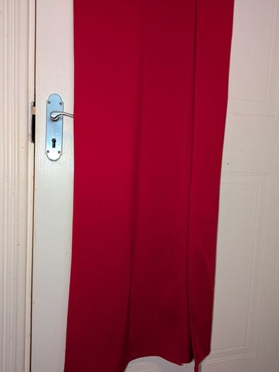 Gorgeous red high slit maxi dress from Boohoo