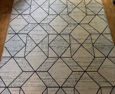 Cream and Navy Ez Living Rug