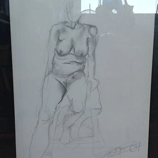 Large Original Nude Pencil Scetch