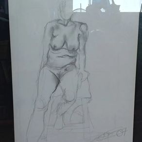 Large Original Nude Pencil Scetch