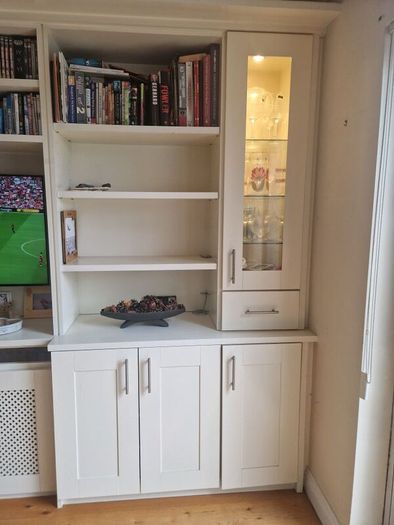 Cream Built in Wall TV Unit