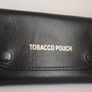 Black Genuine Leather Tabacco Pouch with flap over closure and paper holder Image 2