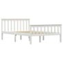 Bed Frame White Solid Pinewood 120x190 cm Image 3