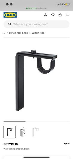 IKEA BETYDLIG - Wall/ceiling bracket, black 10euro for 3