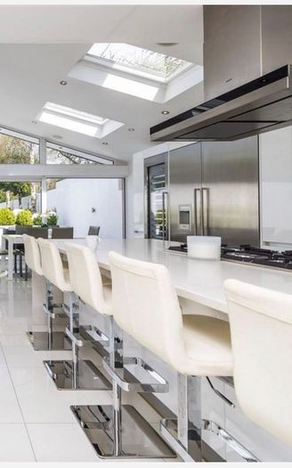 Five cream kitchen bar stools