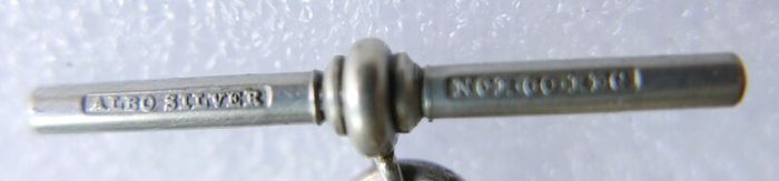 Victorian Albert  Solid Silver Albert Watch Chain "N.G.R.CO.REG" Birmingham or Chester. length 12" - 41,9g