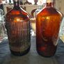 2 Large Old Amber Glass Chemist Pharmacy Bottles, Postage Available Image 2