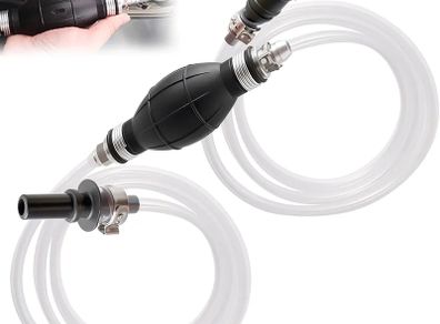 Diesel Fuel Priming Bleeding Pump Tool with Oil Pipe 30+30cm Tube Siphon Pump Kit Reusable Fuel & Water Pump for Gasoline, Oil Diesel Gas Exhaust Tool for Ford PSA Landrover Jaguar Volvo and Others